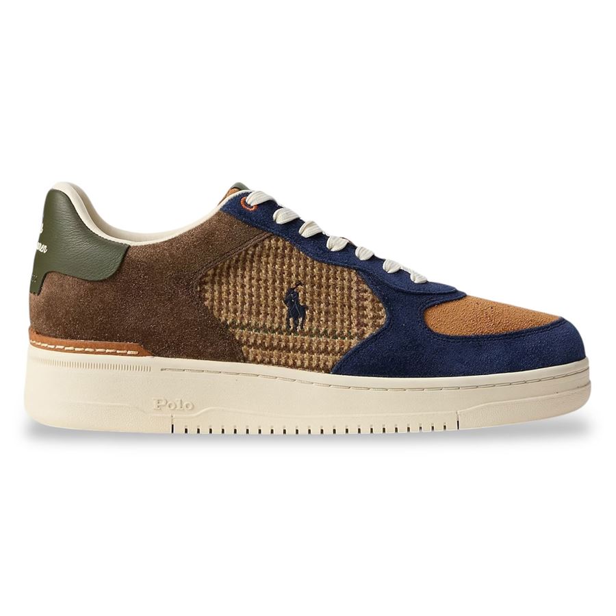 Masters Court in camoscio e tweed sneakers da uomo Polo Ralph Lauren | 809973703001